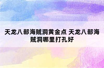 天龙八部海贼洞黄金点 天龙八部海贼洞哪里打孔好